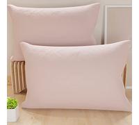 PETTI Artigiani Italiani - Lot de 2 Taies d'oreiller de Lit 70x40 cm, Housses de Coussin Unies Couleur Rose Poudré Clair, Taie Oreiller 100% Microfibre Hypoallergénique, Fabriqué en Italie