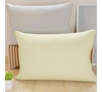 PETTI Artigiani Italiani - Lot de 2 Taies d'oreiller de Lit 70x40 cm, Housses de Coussin Unies Double Face Gris Clair Crème, Taie Oreiller 100% Microfibre Hypoallergénique