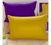PETTI Artigiani Italiani - Lot de 2 Taies d'oreiller de Lit 70x40 cm, Housses de Coussin Unies Double Face Violet et Jaune, Taie Oreiller 100% Microfibre, Fabriqué en Italie