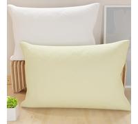 PETTI Artigiani Italiani - Lot de 2 Taies d'oreiller de Lit 70x50 cm, Housses de Coussin Unies Double Face Crème Blanc, Taie Oreiller 100% Microfibre Hypoallergénique