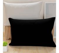 PETTI Artigiani Italiani - Lot de 2 Taies d'oreiller de Lit 70x50 cm, Housses de Coussin Unies Double Face Noir Gris Clair, Taie Oreiller 100% Microfibre Hypoallergénique