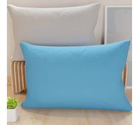 PETTI Artigiani Italiani - Lot de 2 Taies d'oreiller de Lit 70x50 cm, Housses de Coussin Unies Double Face Bleu Ciel Gris Clair, Taie Oreiller 100% Microfibre Hypoallergénique