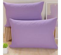 PETTI Artigiani Italiani - Lot de 2 Taies d'oreiller de Lit 80x40 cm, Housses de Coussin Unies Couleur Lilas, Taie Oreiller 100% Microfibre Hypoallergénique, Fabriqué en Italie