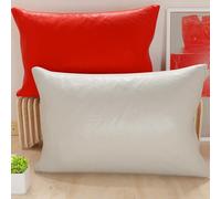 PETTI Artigiani Italiani - Lot de 2 Taies d'oreiller de Lit 80x40 cm, Housses de Coussin Unies Double Face Rouge et Gris, Taie Oreiller 100% Microfibre, Fabriqué en Italie