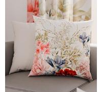 PETTI Artigiani Italiani - Lot de 2 Taies d'Oreillers 30x30 cm 100% Microfibre Hypoallergénique, Housse Oreiller Rectangulaire Floral Bleu, Paquet de 2, Fabriqué en Italie