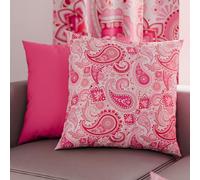 PETTI Artigiani Italiani - Lot de 2 Taies d'Oreillers 30x30 cm 100% Microfibre Hypoallergénique, Housse Oreiller Rectangulaire Paisley Fuchsia, Paquet de 2, Fabriqué en Italie