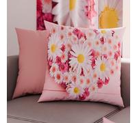 PETTI Artigiani Italiani - Lot de 2 Taies d'Oreillers 30x30 cm 100% Microfibre Hypoallergénique, Housse Oreiller Rectangulaire Floral Rose, Paquet de 2, Fabriqué en Italie