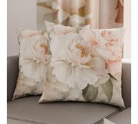 PETTI Artigiani Italiani - Lot de 2 Taies d'Oreillers 30x30 cm 100% Microfibre Hypoallergénique, Housse Oreiller Rectangulaire Motif Floral Rose Vert, Paquet de 2, Fabriqué en Italie