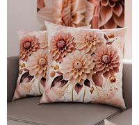 PETTI Artigiani Italiani - Lot de 2 Taies d'Oreillers 30x30 cm 100% Microfibre Hypoallergénique, Housse Oreiller Rectangulaire Motif Floral Rose, Paquet de 2, Fabriqué en Italie