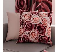 PETTI Artigiani Italiani - Lot de 2 Taies d'Oreillers 40x40 cm 100% Microfibre Hypoallergénique, Housse Oreiller Rectangulaire Floral Rose Fuchsia, Paquet de 2, Fabriqué en Italie