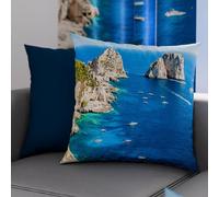 PETTI Artigiani Italiani - Lot de 2 Taies d'Oreillers 40x40 cm 100% Microfibre Hypoallergénique, Housse Oreiller Rectangulaire Bleu Marine 03, Paquet de 2, Fabriqué en Italie