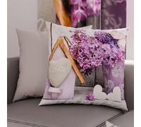 PETTI Artigiani Italiani - Lot de 2 Taies d'Oreillers 45x45 cm 100% Microfibre Hypoallergénique, Housse Oreiller Rectangulaire Shabby Violet, Paquet de 2, Fabriqué en Italie