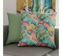 PETTI Artigiani Italiani - Lot de 2 Taies d'Oreillers 50x50 cm 100% Microfibre Hypoallergénique, Housse Oreiller Rectangulaire Tropical Coloré, Paquet de 2, Fabriqué en Italie