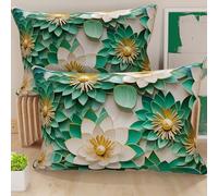 PETTI Artigiani Italiani - Lot de 2 Taies d'Oreillers 50x70 cm 100% Microfibre Hypoallergénique, Housse Oreiller Rectangulaire Motif Floral 05 7, Paquet de 2, Fabriqué en Italie