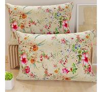 PETTI Artigiani Italiani - Lot de 2 Taies d'Oreillers 50x70 cm 100% Microfibre Hypoallergénique, Housse Oreiller Rectangulaire Printemps Beige, Paquet de 2, Fabriqué en Italie