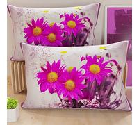 PETTI Artigiani Italiani - Taies d'oreiller de lit, 2 taies d'oreiller 50 x 80 cm, taie d'oreiller, taies d'oreiller en Microfibre hypoallergénique, fabriqué en Italie, taies d'oreiller Florales