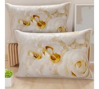 PETTI Artigiani Italiani - Lot de 2 Taies d'Oreillers 60x40 cm 100% Microfibre Hypoallergénique, Housse Oreiller Rectangulaire Mariage, Paquet de 2, Fabriqué en Italie