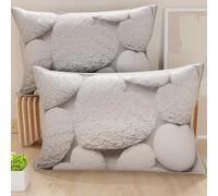 PETTI Artigiani Italiani - Lot de 2 Taies d'Oreillers 60x40 cm 100% Microfibre Hypoallergénique, Housse Oreiller Rectangulaire Shabby Blanc, Paquet de 2, Fabriqué en Italie