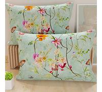 PETTI Artigiani Italiani - Lot de 2 Taies d'Oreillers 60x40 cm 100% Microfibre Hypoallergénique, Housse Oreiller Rectangulaire Printemps Vert d'eau, Paquet de 2, Fabriqué en Italie