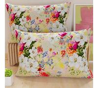 PETTI Artigiani Italiani - Lot de 2 Taies d'Oreillers 60x40 cm 100% Microfibre Hypoallergénique, Housse Oreiller Rectangulaire Printemps Coloré, Paquet de 2, Fabriqué en Italie