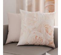 PETTI Artigiani Italiani - Lot de 2 Taies d'Oreillers 60x60 cm 100% Microfibre Hypoallergénique, Housse Oreiller Rectangulaire Floral Blanc, Paquet de 2, Fabriqué en Italie