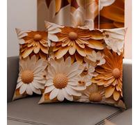 PETTI Artigiani Italiani - Lot de 2 Taies d'Oreillers 60x60 cm 100% Microfibre Hypoallergénique, Housse Oreiller Rectangulaire Motif Floral 05 2, Paquet de 2, Fabriqué en Italie