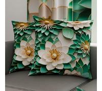 PETTI Artigiani Italiani - Lot de 2 Taies d'Oreillers 60x60 cm 100% Microfibre Hypoallergénique, Housse Oreiller Rectangulaire Motif Floral 05 7, Paquet de 2, Fabriqué en Italie