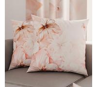 PETTI Artigiani Italiani - Lot de 2 Taies d'Oreillers 60x60 cm 100% Microfibre Hypoallergénique, Housse Oreiller Rectangulaire Motif Floral Rose, Paquet de 2, Fabriqué en Italie