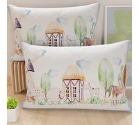 PETTI Artigiani Italiani - Lot de 2 Taies d'Oreillers 80x40 cm 100% Microfibre Hypoallergénique, Housse Oreiller Rectangulaire Fête Garçon 02, Paquet de 2, Fabriqué en Italie