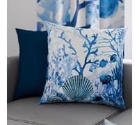 PETTI Artigiani Italiani - Lot de 2 Taies d'Oreillers 80x80 cm 100% Microfibre Hypoallergénique, Housse Oreiller Rectangulaire Corail Bleu, Paquet de 2, Fabriqué en Italie