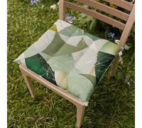 PETTI Artigiani Italiani - Coussins de Chaise Cuisine, Lot de 6 Galettes Microfibre avec Liens, Motif Cercles Sauge, Fabriqué avec Amour et Passion en Italie Depuis 1968