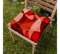 PETTI Artigiani Italiani - Lot de 6 Coussins de Chaise pour Cuisine, Galettes de Chaise en Microfibre avec Impression Numérique et Attaches, Motif Cercles Rouge