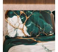 PETTI Artigiani Italiani MARBLELIZED Lot de 2 taies d'oreiller pour lit 50 x 80 cm imprimées Avant/arrière, taies d'oreiller, 2 taies d'oreiller élégantes, Effet marbre octanique, idée Cadeau, 100%