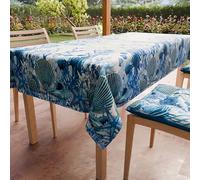 PETTI Artigiani Italiani - Nappe, Nappe de Table, Nappe Rectangulaire, Nappe Anti-Taches, 140x140 cm, Corail Bleu, 100% Made in Italy