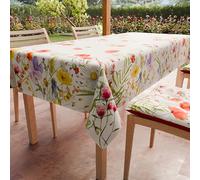 PETTI Artigiani Italiani - Nappe, Nappe de Table, Nappe Rectangulaire, Nappe Anti-Taches, 140x180 cm, Floral Orange, 100% Made in Italy