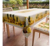 PETTI Artigiani Italiani - Nappe Anti-Taches Rectangulaire (140 x 180 cm) Couvre-Table de Cuisine, Motif Citrons et Ananas, X6 Places, 100% fabriquée en Italie