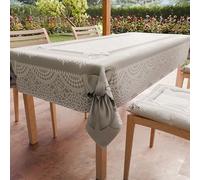 PETTI Artigiani Italiani - Nappe, Nappe de Table, Nappe Rectangulaire, Nappe Anti-Taches, 140x180 cm, Noeud Gris, 100% Made in Italy