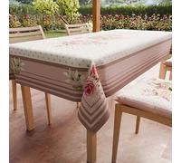 PETTI Artigiani Italiani - Nappe Anti-Taches Rectangulaire (140 x 180 cm) Couvre-Table de Cuisine, Motif Shabby Pois Rose Poudré, X6 Places, 100% fabriquée en Italie