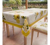 PETTI Artigiani Italiani - Nappe Anti-Taches rectangulaire pour Table de Cuisine, Motif Lemon_02 x 12 Places (140 x 240 cm) 100% fabriquée en Italie