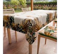 PETTI Artigiani Italiani - Nappe Anti-Taches Rectangulaire (140 x 240 cm) Couvre-Table de Cuisine, Motif Tropical Doré, X12 Places, 100% fabriquée en Italie