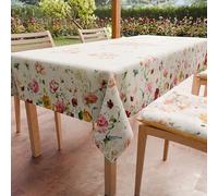 PETTI Artigiani Italiani - Nappe, Nappe de Table, Nappe Rectangulaire, Nappe Anti-Taches, 140x240 cm, Floral Beige, 100% Made in Italy