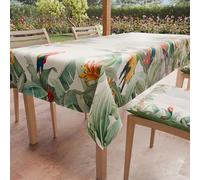 PETTI Artigiani Italiani - Nappe Anti-Taches rectangulaire pour Table de Cuisine, Motif perroquets X12 Places (140 x 240 cm) 100% fabriquée en Italie