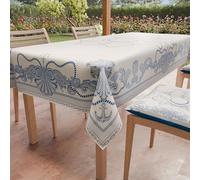 PETTI Artigiani Italiani - Nappe Anti-Taches Rectangulaire (140 x 300 cm) Couvre-Table de Cuisine, Motif Ancre, X14 Places, 100% fabriquée en Italie