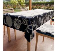 PETTI Artigiani Italiani - Nappe, Nappe de Table, Nappe Rectangulaire, Nappe Anti-Taches, 140x360 cm, Marin, 100% Made in Italy