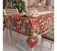 PETTI Artigiani Italiani - Nappe de Noël Anti-Taches Carrée, Couvre-Table, Cuisine, Motif Petits Soldats X4 Places (140 x 140 cm) 100% fabriquée en Italie