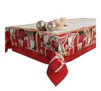 PETTI Artigiani Italiani - Nappe Noël, Nappe de Table Noël, Nappe de Table Rectangulaire, Nappe Anti-Taches, Nappe Rouge Noël, 140x180 cm, Elfe, 100% Made in Italy