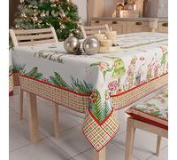 Petti Artigiani Italiani - Nappe Noël, Nappe de Table Noël, Nappe de Table Rectangulaire, Nappe Anti-Taches, Nappe Rouge Noël, 140x180 cm, Noël, 100% Made in Italy