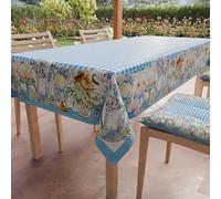 PETTI Artigiani Italiani - Nappe de Pâques rectangulaire Anti-Taches/Housse de Table de Cuisine - Motif Vichy - 14 Couverts (140 x 300 cm) - 100% Fabriqué en Italie