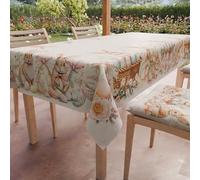 PETTI Artigiani Italiani - Nappe de Paques, Nappes Rectangulaire Anti Taches pour Pâques, Nappe de Table Rectangulaire 6 Places, 180x140 cm, Cesti e Coniglietti 33, 100% Made in Italy