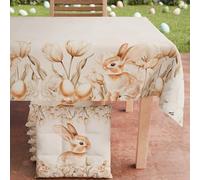 PETTI Artigiani Italiani - Nappe de Paques, Nappes Rectangulaire Anti Taches pour Pâques, Nappe de Table Rectangulaire 24 Places, 450x140 cm, Sweet Easter, 100% Made in Italy